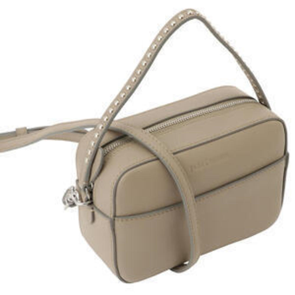 JM DAVIDSON WARM TAUPE Top Handle Pebble Mini Studded Shoulder Bag